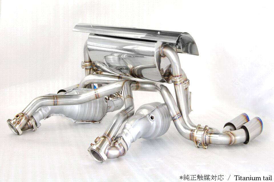 KREISSIEG F1 SOUND VALVETRONIC EXHAUST SYSTEM ULTIMATE VER. TITANIUM FLOATING CURL TAIL SANDBLAST KSG LOGO MARK FOR FERRARI F360 MODENA SPIDER F360-12-TITANIUM-MODENA