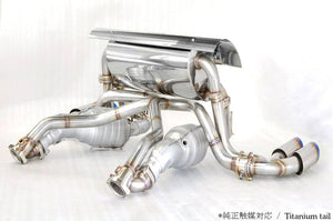 KREISSIEG F1 SOUND VALVETRONIC EXHAUST SYSTEM ULTIMATE VER. TITANIUM FLOATING CURL TAIL SANDBLAST KSG LOGO MARK FOR FERRARI F360 MODENA SPIDER F360-12-TITANIUM-MODENA