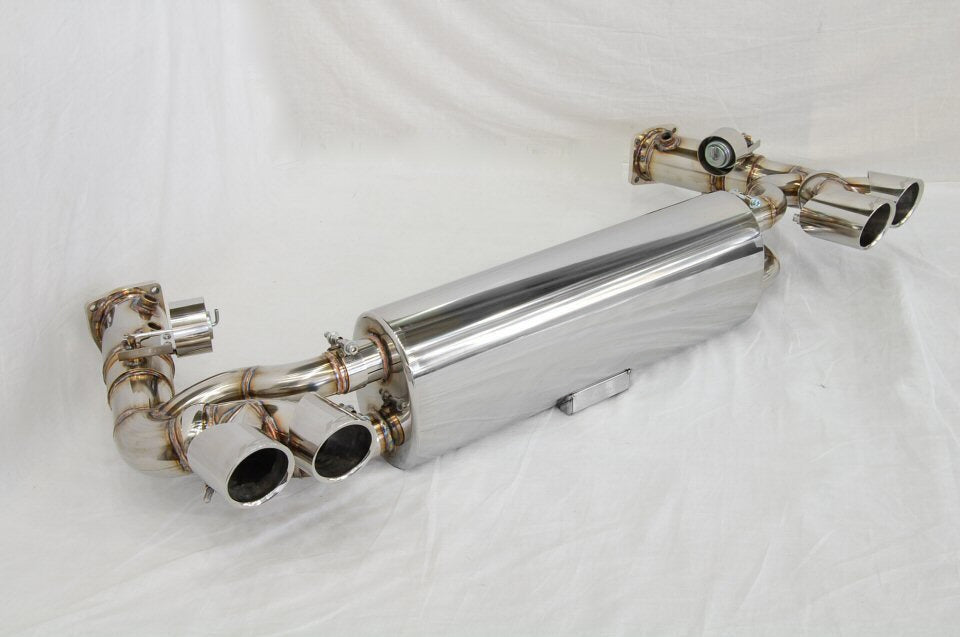 KREISSIEG HEADER BACK F1 SOUND VALVETRONIC EXHAUST SYSTEM STAINLESS STEEL BILLET FLOATING CURL TAIL SANDBLASTED KSG LOGO MARK DFI 7SP PDK FOR PORSCHE 997 TURBO DFI 7SPEED PDK TRANSMISSION P997T-01-STAINLESSBILLET-DFI7SPPDK
