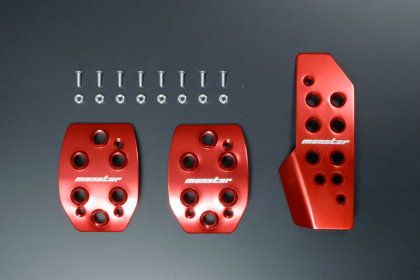 MONSTER SPORT SPORTS DRIVING PEDAL COVER RED ALUMITE FOR SUZUKI JIMNY JB64W JB74W JC74W MT 849520-5500M