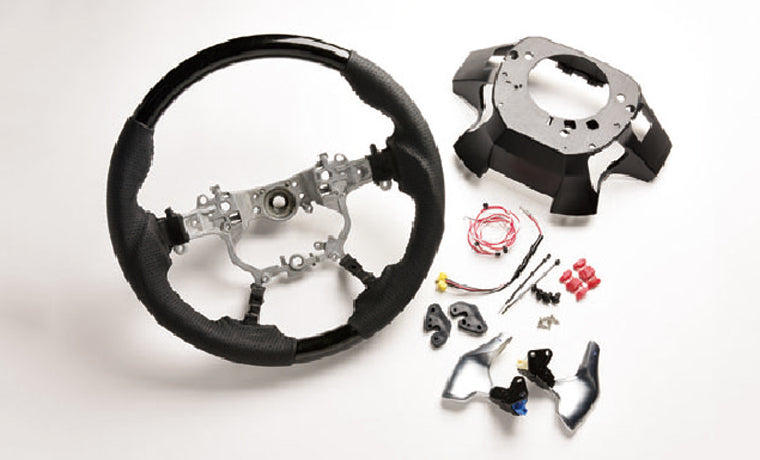 K'SPEC STEERING WHEEL WITH PADDLE SHIFT SET BLACK WOOD KUROKI GRAIN FOR TOYOTA VELLFIRE ALPHARD GGH AGH AYH3 SB-ST-210