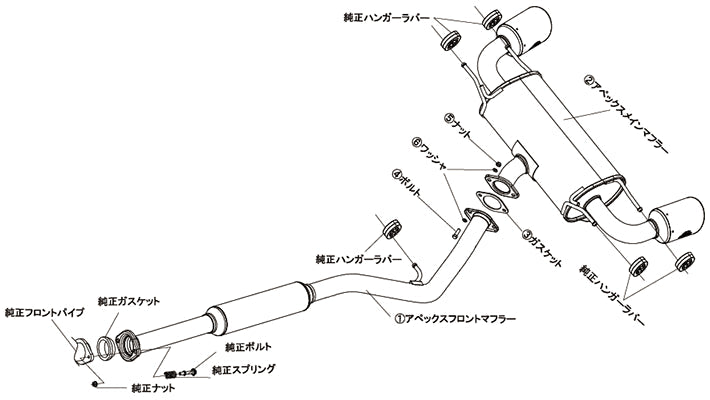 APEXI RACING SPORTS EVOLUTION EXTREME RSX EXHASUT MUFFLER FOR SUBARU BRZ ZD8 TOYOTA GR86 ZN8 FA24 114BT091J