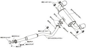 APEXI RACING SPORTS EVOLUTION EXTREME RSX EXHASUT MUFFLER FOR SUBARU BRZ ZD8 TOYOTA GR86 ZN8 FA24 114BT091J