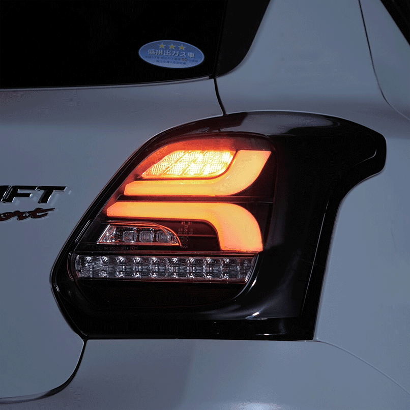 VALENTI JEWEL LED TAIL LAMP REVO LIGHT SMOKE RED LENS CHROME FOR SUZUKI ZC33S SWIFT SPORT TSZC33-SRC-1