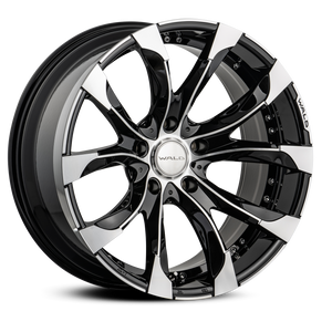WALD JARRET J11-C 1-6 1-5 22x10.5 WITH OVER FENDER BLACK POLISH FOR TOYOTA PRADO 150 HILUX WALD-00034