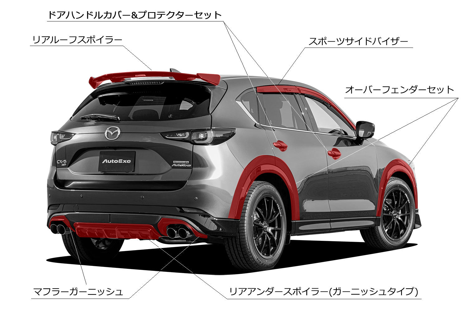 AUTOEXE REAR UNDER SPOILER PIANO BLACK PAINTED FOR MAZDA CX-5 KF SERIES-500001 ONWARDS KFA1V4930