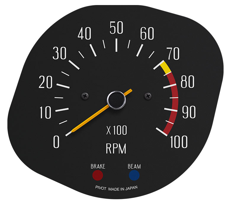 PIVOT VINTAGE GAUGE TACHOMETER 10000RPM YELLOW NEEDLE FOR NISSAN SKYLINE HAKOSUKA KOUKI KG-HB1Y