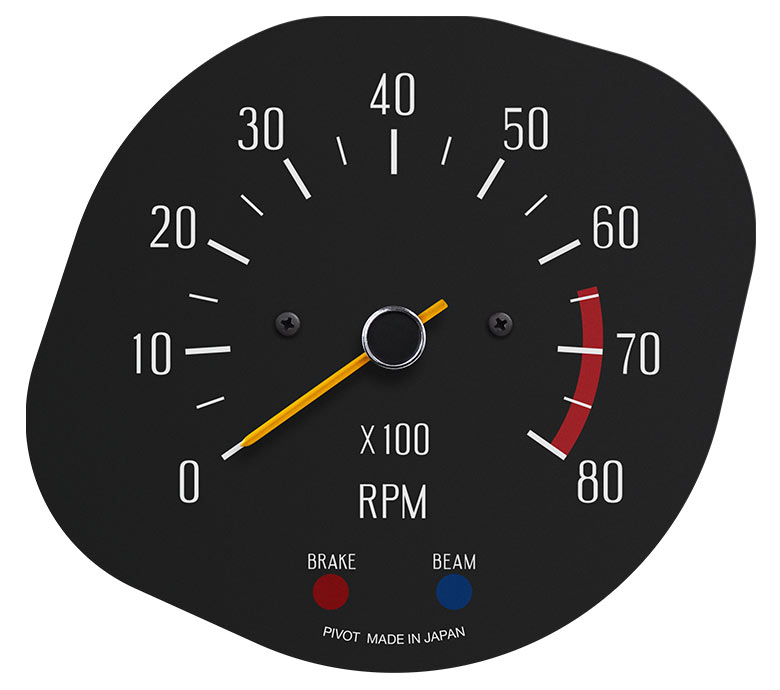 PIVOT VINTAGE GAUGE TACHOMETER 8000RPM YELLOW NEEDLE FOR NISSAN SKYLINE HAKOSUKA KOUKI KG-HB8Y