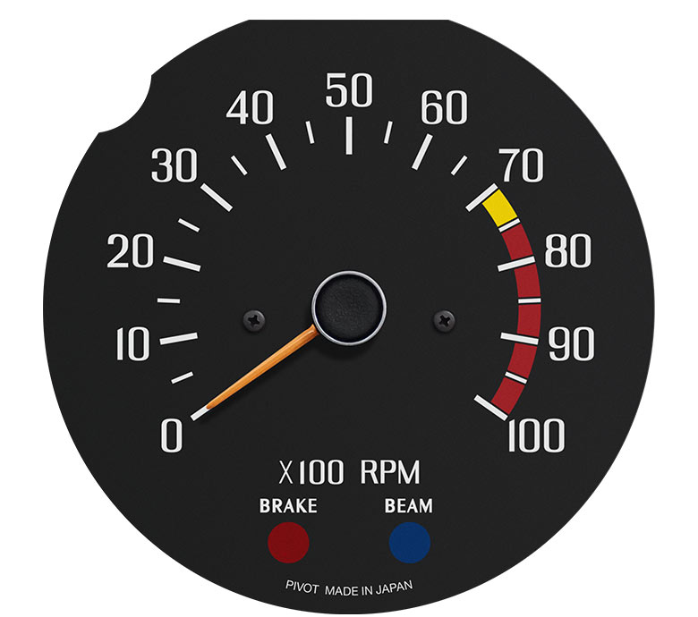 PIVOT VINTAGE GAUGE TACHOMETER 10000RPM YELLOW NEEDLE FOR NISSAN SKYLINE KENMERI KG-KA1Y