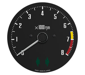 PIVOT VINTAGE GAUGE TACHOMETER 8000RPM WHITE NEEDLE FOR NISSAN FAIRLADY Z S30 KG-Z8