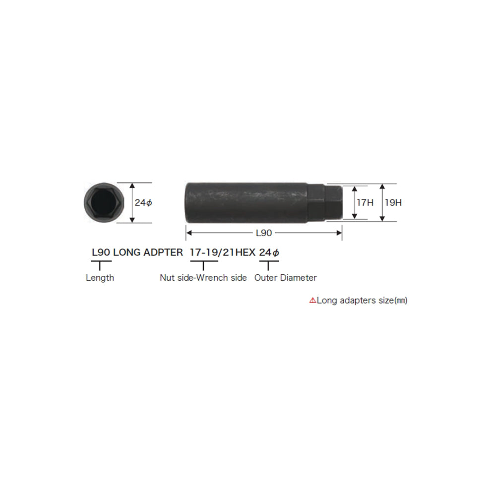 RAYS No.1 L90 LONG ADAPTER 17-19 21HEX 7419000000001