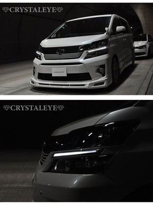CRYSTAL EYE LED EYE DAYTIME RUNNING LIGHT GARNISH V2 (CHROME TYPE) FOR TOYOTA VELLFIRE 20 KOUKI  E020CW