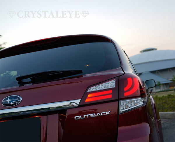 CRYSTAL EYE FIBER FULL LED TAIL LAMP V2 SEQUENTIAL TURN SIGNAL RED SMOKE FOR SUBARU LEGACY TOURING WAGON BR L195-RS