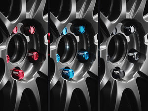 TWS WHEEL LOCK NUT SET - [16P] 12 NUTS / 4 LOCK NUTS / 1 KEY ADAPTER - BLUE FOR  TWS16U