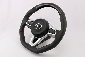 KENSTYLE STEERING WHEEL CARBON LEATHER COMBINATION FOR MAZDA ROADSTER ND5RC NDERC FIAT ABART NF2EK MC03