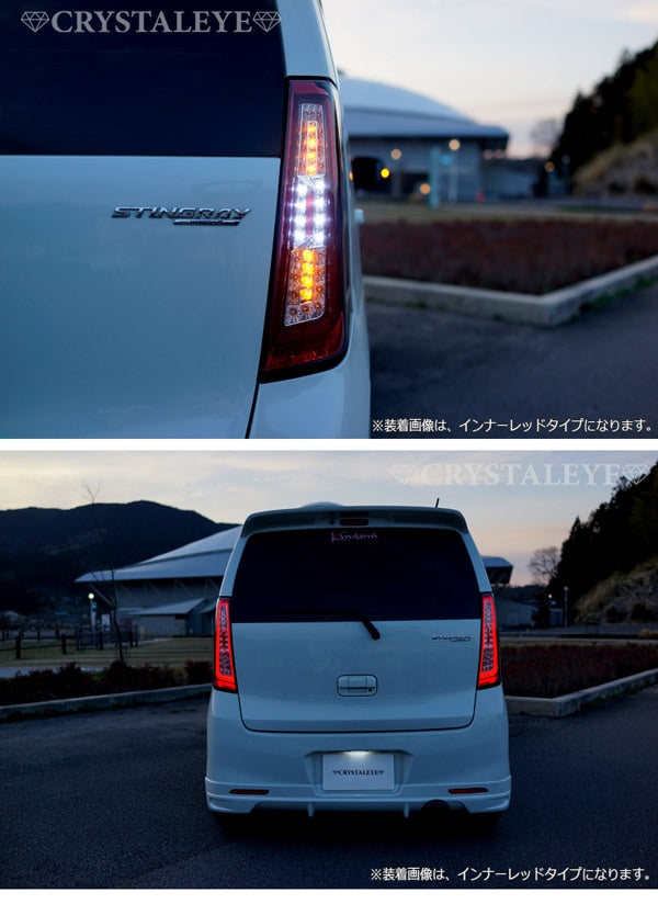 CRYSTAL EYE CRYSTAL FIBER FULL LED TAIL SMOKE TYPE SEQUENTIAL SIDE MARKER SET FOR SUZUKI WAGON R STINGRAY MH34 44S J142-SM