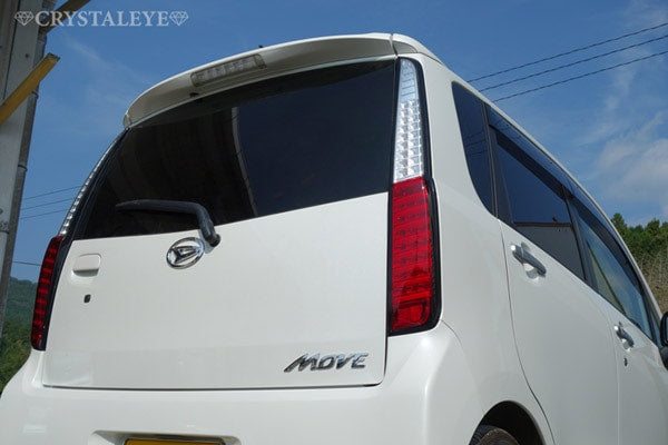 CRYSTAL EYE CRYSTAL FIBER FULL LED TAIL LAMP RED CLEAR FOR DAIHATSU MOVE CUSTOM LA100S 110S ZENKI J101RC