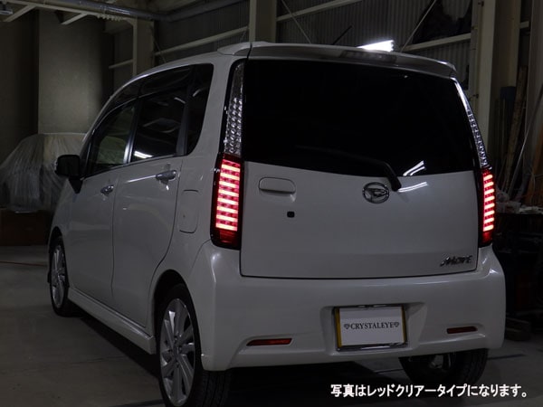 CRYSTAL EYE CRYSTAL FIBER FULL LED TAIL LAMP RED CLEAR FOR DAIHATSU MOVE CUSTOM LA100S 110S ZENKI J101RC