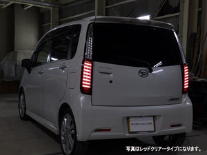 CRYSTAL EYE CRYSTAL FIBER FULL LED TAIL LAMP RED CLEAR FOR DAIHATSU MOVE CUSTOM LA100S 110S ZENKI J101RC