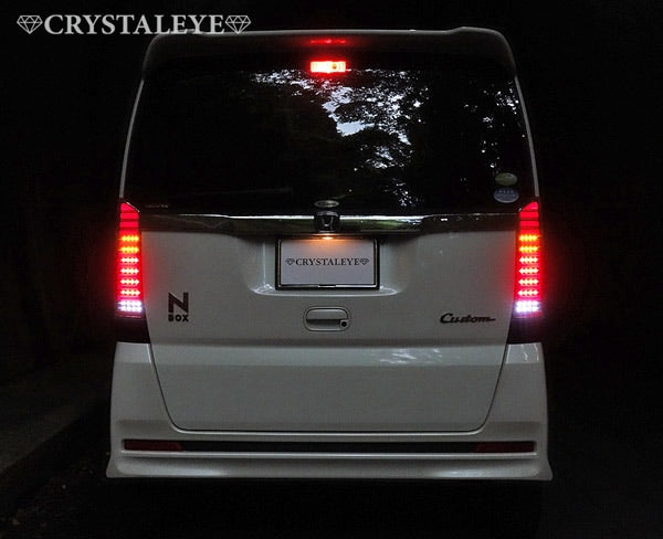CRYSTAL EYE CRYSTAL FIBER FULL LED TAIL LAMP V2 SEQUENTIAL TURN SIGNAL TYPE RED FOR HONDA N-BOX CUSTOM JF1 JF2 J195-IR