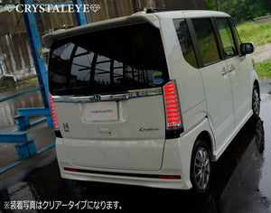 CRYSTAL EYE CRYSTAL FIBER FULL LED TAIL LAMP V2 SEQUENTIAL TURN SIGNAL TYPE SMOKE FOR HONDA N-BOX CUSTOM JF1 JF2 J195-SM