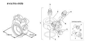 GREDDY OIL BLOCK STD ASSY 3 4X16UNF AN10 FOR 12401187