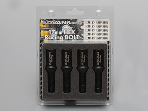 YOKOHAMA ADVAN RACING WHEEL BOLT M14X1.25P 68 BLACK 4PCS FOR  Z9563