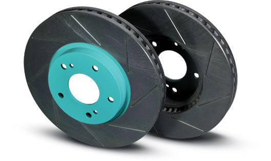 PROJECT MU SCR STRAIGHT 8 SLITS FRONT GREEN 1PIECE BRAKE ROTORS FOR TOYOTA GR YARIS GXPA16  SCRT020