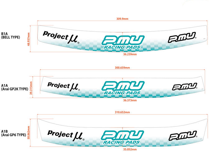PROJECT MU HELMET SHIELD STICKER BELL FOR  ST-VSB1A