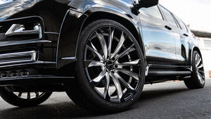 WALD JARRET J11-C 1-6 1-5 22x10.5 WITH OVER FENDER BLACK POLISH FOR TOYOTA PRADO 150 HILUX WALD-00034
