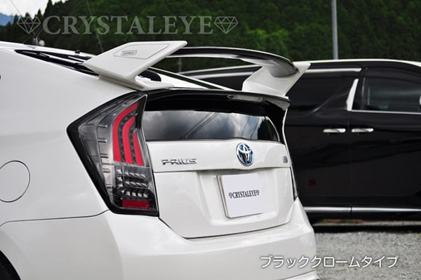 CRYSTAL EYE FIBER FULL LED TAIL LAMP V4 FLOWING TURN SIGNAL TYPE BLACK CHROME (BC) FOR TOYOTA PRIUS 30 ZVW30 J168-BC