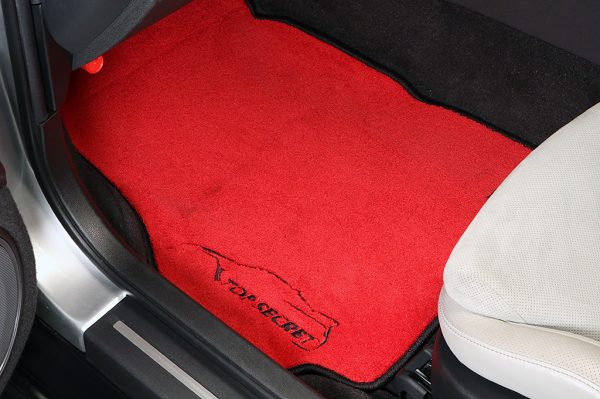 TOP SECRET ORIGINAL FLOOR MATS RED PRECIOUS F SPECIFICATION FOR NISSAN GT-R R35 TOP-SECRET-00144