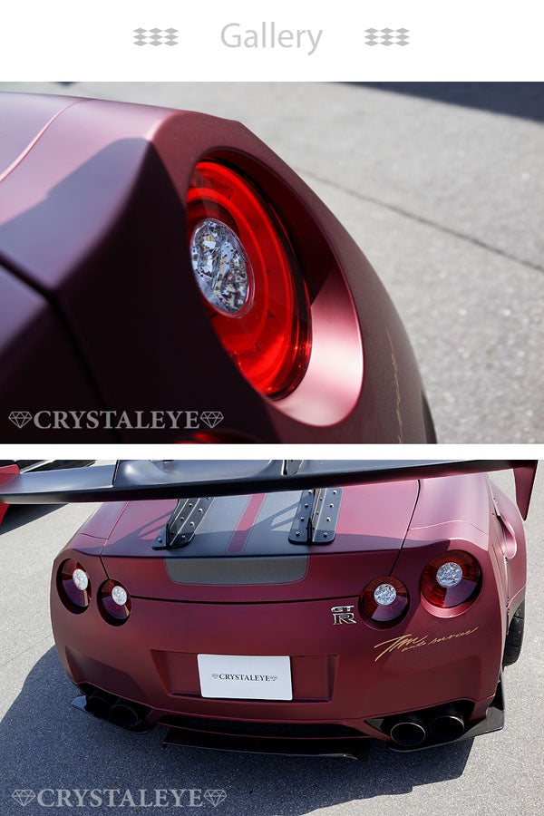 CRYSTAL EYE DOUBLE FIBER RING FULL LED TAIL LAMP RED CLEAR FOR NISSAN GT-R R35 S181-RC