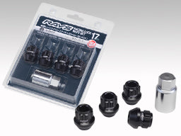 RAYS RACING SERIES 17HEX L25 RACING NUT TYPE LOCK SET (SHORT-THROUGH TYPE) M12X1.25 FOR  7413-BLACK-M12-1-25-7