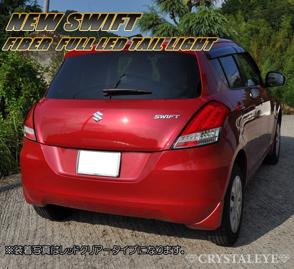 CRYSTAL EYE FIBER FULL LED TAIL LAMP V3 RED CLEAR FOR SUZUKI SWIFT ZC72S ZD72S SWIFT SPORT ZC32S J185-RC