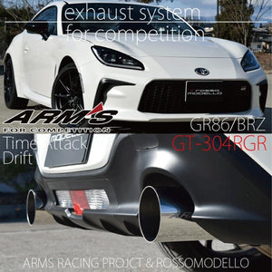 ROSSO MODELLO ARMS GT-304RGR STAINLESS DUAL EXIT REAR RACING EXHAUST MUFFLER FOR TOYOTA GR86 ZN8 FA24 AGT-162RGR