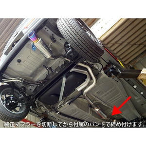 ROSSO MODELLO COLBASSO TI-C TITANIUM TAIL SILVER EXHAUST MUFFLER FOR SUZUKI ALTO TURBO RS HA36S R06A TURBO COBT-K734-SILVER