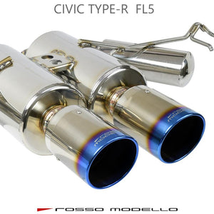 ROSSO MODELLO COLBASSO ZEEK TI TITANIUM TAIL BLACK SPORT SILENCER EXHAUST MUFFLER FOR HONDA CIVIC TYPE R FL5 K20C COBT-Z347-BLACK