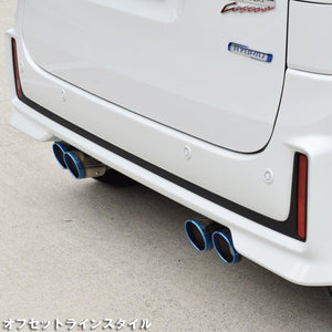 ROSSO MODELLO DUALIST GT-FOUR QUAD SLASH CUT TITANIUM TAIL BLUE EXHAUST MUFFLER FOR HONDA SPACIA CUSTOM GEAR TURBO MK53S R06A TURBO DSGF-742-BLUE