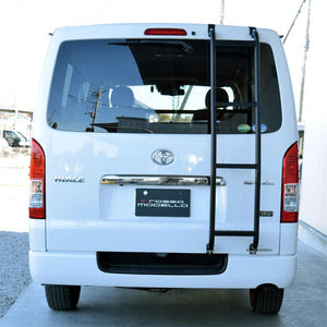ROSSO MODELLO IKUSA REAR LADDER KYOSHU TYPE NORMAL CHECKER PLATE STEPS FOR TOYOTA HIACE 200 SERIES NARROW BODY IKS-HI-E