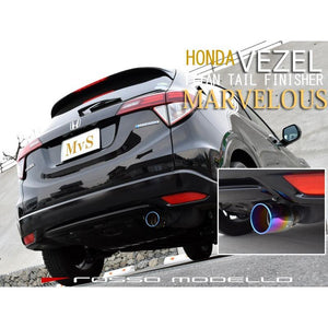 ROSSO MODELLO MARVELOUS T1 SINGLE TITANIUM TAIL BLACK MUFFLER CUTTER FOR HONDA VEZEL RS HYBRID RU3 RU4 HYBRID/RS MFC-HO001-BLACK