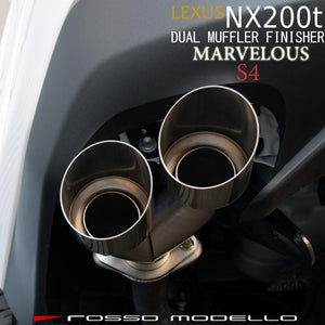 ROSSO MODELLO MARVELOUS S4 QUAD STAINLESS TAIL MUFFLER CUTTER FOR LEXUS NX200T AGZ10 AGZ15 ZENKI MFC-LX200S