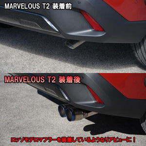 ROSSO MODELLO MARVELOUS T2 DUAL TITANIUM TAIL BLACK MUFFLER CUTTER FOR TOYOTA COROLLA CROSS GR MXGH15 MFC-TO030W-BLACK