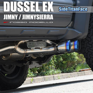 ROSSO MODELLO DUSSEL EX SIDE TITAN FACE TITANIUM TWIN TAIL SIDE EXIT EXHAUST MUFFLER TITANIUM SILVER FOR SUZUKI JIMNY JB64W AT MT TISS-739-SILVER
