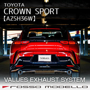 ROSSO MODELLO VALUES TYPE T FULL TIG WELDED DUAL TITANIUM TAIL BLACK EXHAUST MUFFLER FOR TOYOTA CROWN SPORT G Z AZSH36W VLS-T165-BLACK