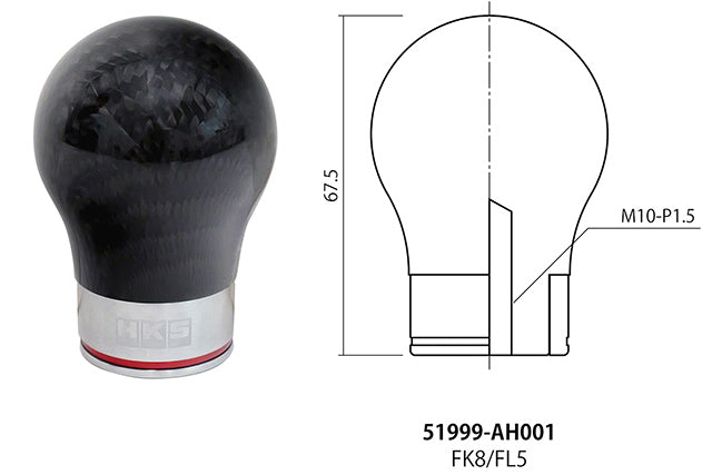 HKS CARBON SHIFT KNOB FOR HONDA CIVIC TYPE R FD2 K20A 51999-AH001