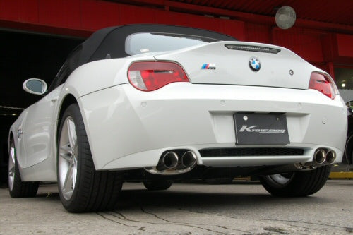 KREISSIEG FIRST CAT-BACK F1 SOUND VALVETRONIC EXHAUST SYSTEM STAINLESS STEEL FLOATING CURL TAIL SANDBLASTED KSG LOGO MARK FOR BMW E85 E86 Z4M BME85-01-STAINLESS