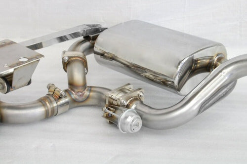 KREISSIEG FIRST CAT-BACK F1 SOUND VALVETRONIC EXHAUST SYSTEM STAINLESS STEEL FLOATING CURL TAIL SANDBLASTED KSG LOGO MARK 6SP LATE MODEL FOR PORSCHE 987 CAYMAN KOUKI  P987CL-08-STAINLESS-6SP