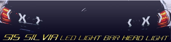 CRYSTAL EYE LED LIGHT BAR HEADLIGHT V4 SEQUENTIAL TURN SIGNAL TYPE CHROME FOR NISSAN SILVIA S15 S289CR