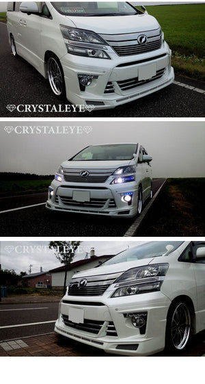 CRYSTAL EYE LED EYE DAYTIME RUNNING LIGHT GARNISH V2 (CHROME TYPE) FOR TOYOTA VELLFIRE 20 KOUKI  E020CW